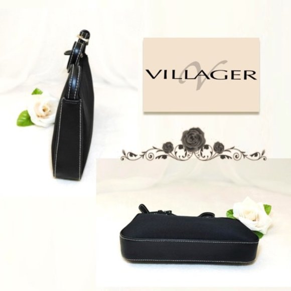 VILLAGER by Liz Claiborne Black Shoulder Bag Mini small Purse Cute little bag - Picture 4 of 10